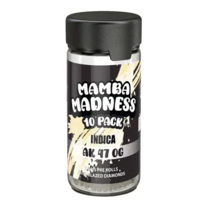 ak 47 og mamba madness glazed diamond pre rolls 10 pack jar 2gm