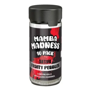 fruity pebbles mamba madness glazed diamond pre rolls 10 pack jar 2gm