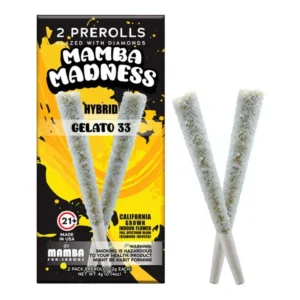 gelato 33 mamba madness diamond infused pre rolls 2ct 4g