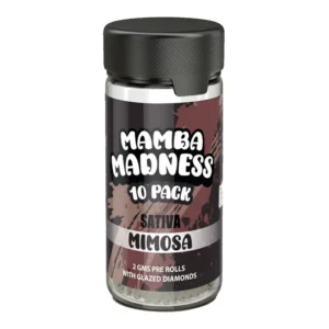 mimosa mamba madness glazed diamond pre rolls 10 pack jar 2gm