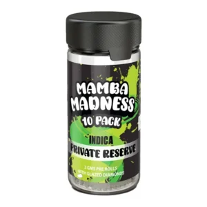 private reserve mamba madness glazed diamond pre rolls 10 pack jar 2gm