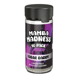 sugar daddy mamba madness glazed diamond pre rolls 10 pack jar 2gm
